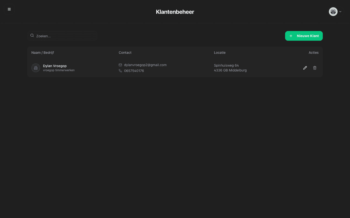 OfferteHulp Klanten - Jouw klantendatabase
