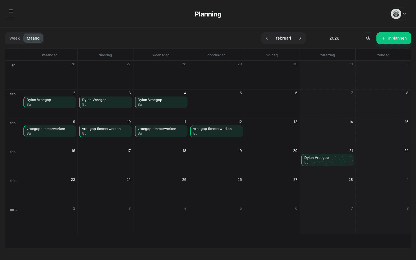 OfferteHulp Planning - Organiseer je projecten en medewerkers
